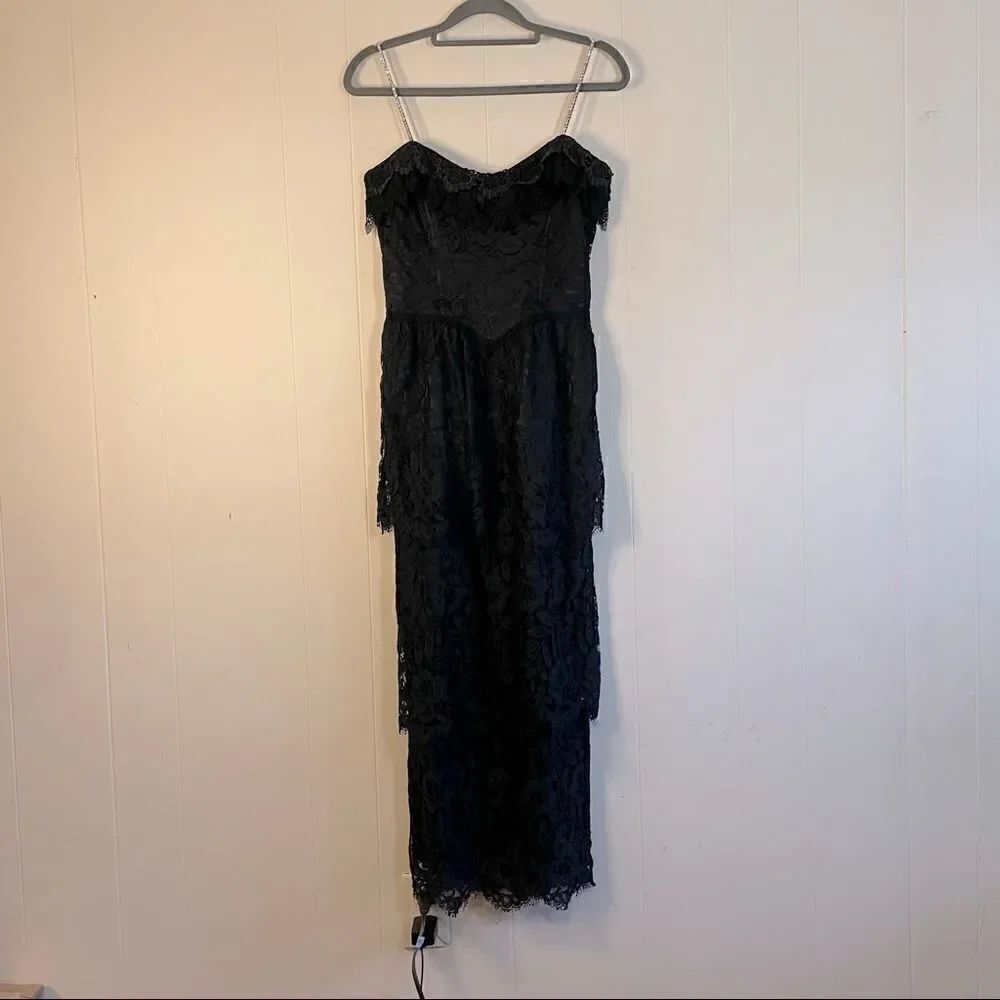 Vintage Jessica McClintock Tiered Lace Dress